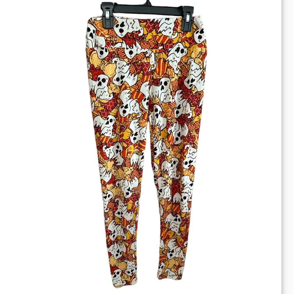 Lularoe Halloween Candy Ghost Leggings, OS